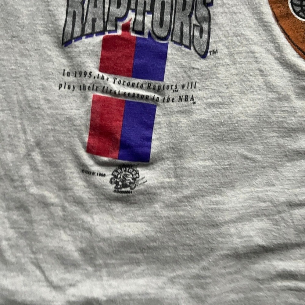 Vintage Toronto Raptors Shirt Men Large Grey 1990s NBA Basketball NBA - Picture 3 of 8